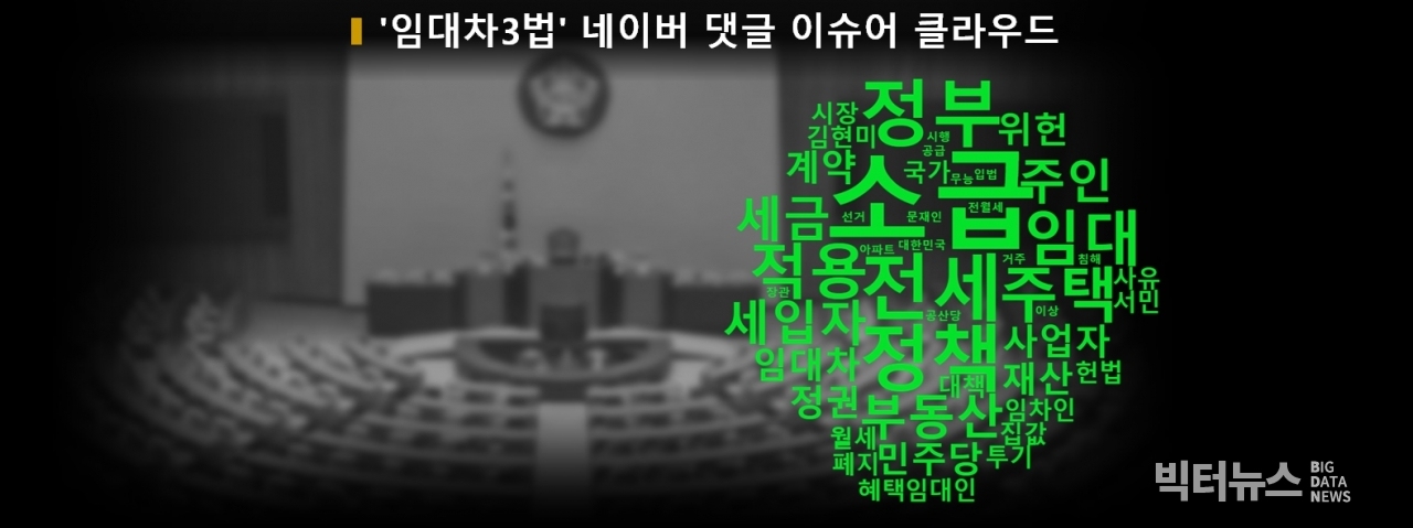 차트='임대차3법' 네이버 댓글 이슈어 클라우드