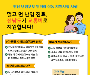 전남도, 난임부부 '원거리 이동' 지원